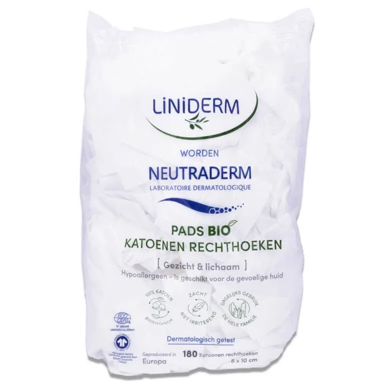 LINIDERM NEUTRADERM Bumbac organic 8 x 10 cm, 180 de dreptunghiuri — preț și oferte