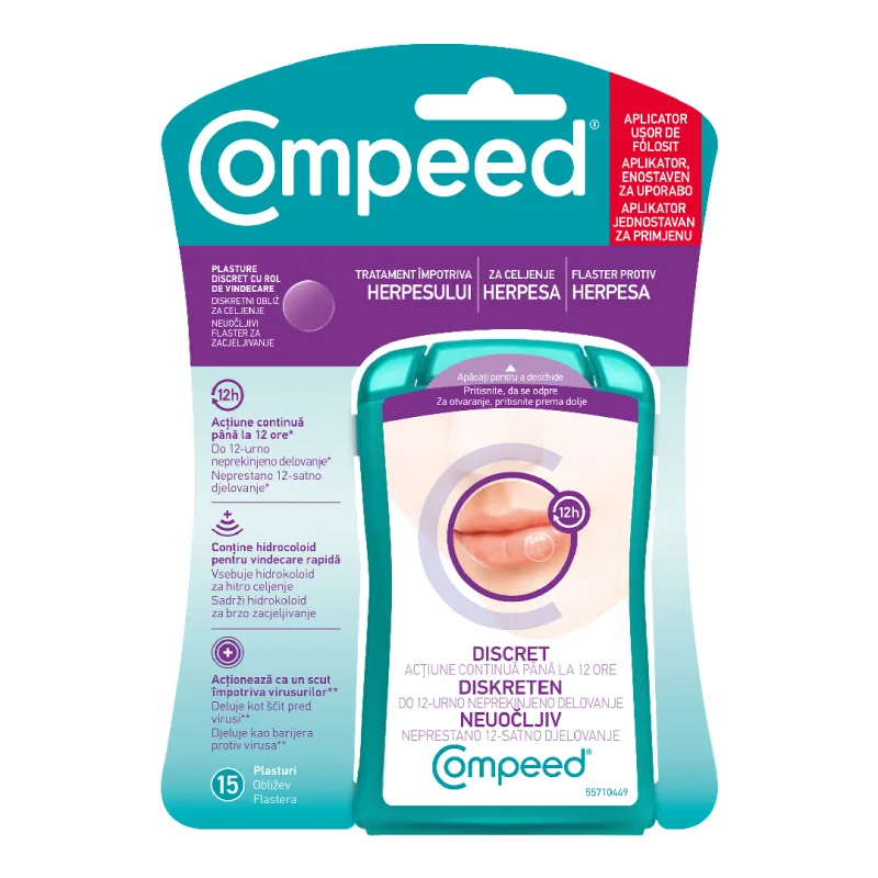 Plasturi tratament pentru herpes, 15 plasturi, Compeed — preț și oferte
