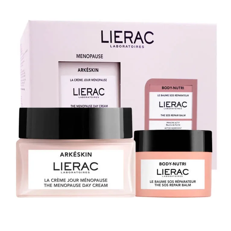 LIERAC MENOPAUSE CREMĂ DE ZI ARKÉSKIN + BALSAM SOS REGENERANT PENTRU CORP NUTRI — preț și oferte