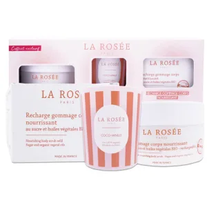 LA ROSEE SET DE EXFOLIERE CORPORALĂ + REZERVĂ + LUMÂNARE