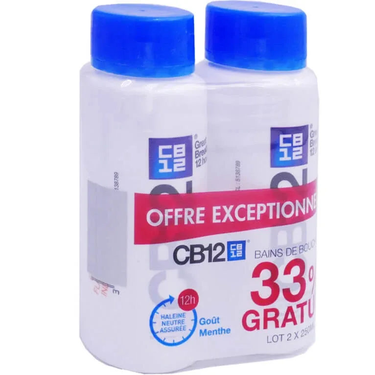 CB12 APĂ DE GURĂ ACTIVĂ CU MENTĂ 2X250 ML — preț și oferte