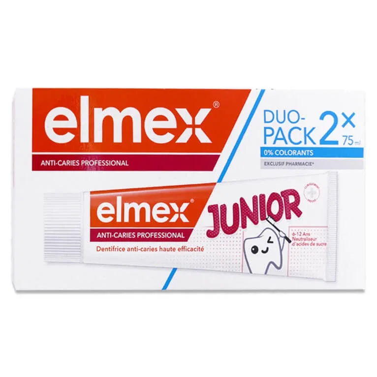 ELMEX JUNIOR PASTA DE DINȚI ANTI-CARIE, PACHET DUO 2X75ML — preț și oferte