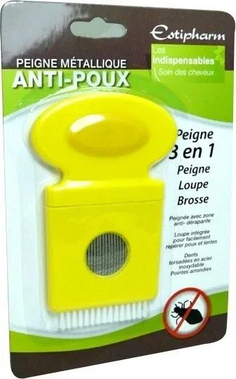 Pieptene metalic anti-păduchi 3 în 1: pieptene, lupă, perie — preț și oferte
