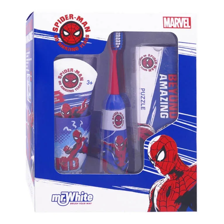 MR WHITE SET SPIDERMAN: PERIUȚĂ DE DINȚI + PASTA DE DINȚI + PAHAR — preț și oferte