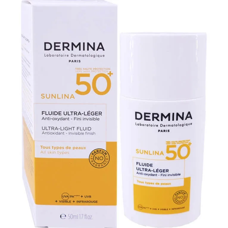 DERMINA SUNLINA FLUID ULTRA UȘOR SPF50+ 50 ml — preț și oferte