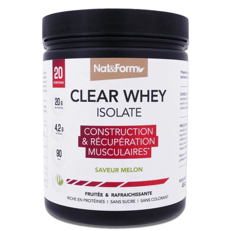 NAT & FORM CLEAR WHEY ISOLATE 20 de porții, aromă de pepene galben — preț și oferte