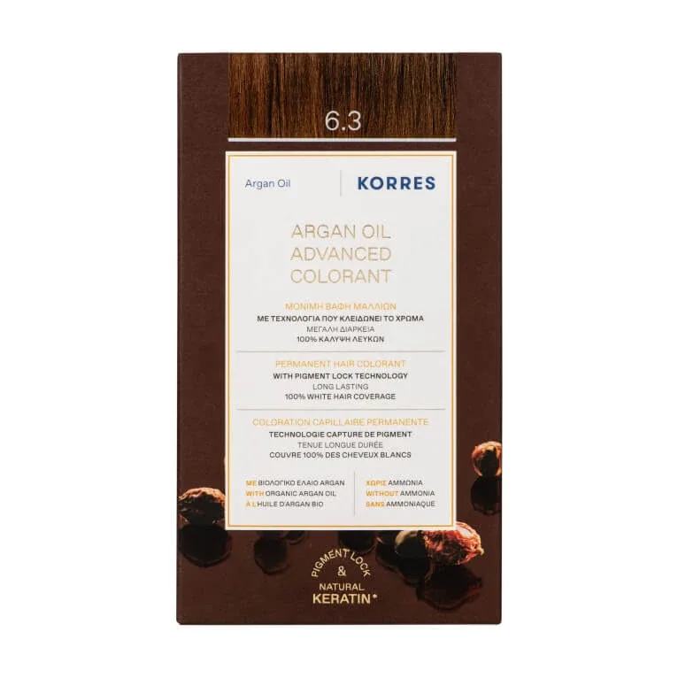 KORRES VOPSEA DE PĂR CU ULEI DE ARGAN 6.3 GOLDEN HONEY BLOND ÎNCHIS — preț și oferte