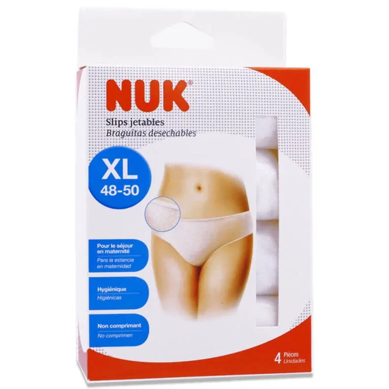 NUK SLIPS DE UNICĂ FOLOSINȚĂ PENTRU PERIOADA DE DUPĂ NAȘTERE XL 48-50, 4 BUCĂȚI — preț și oferte