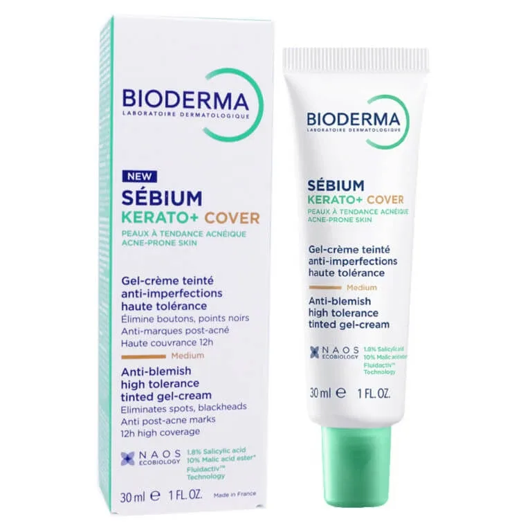 BIODERMA SEBIUM KERATO+ COVER GEL CREMĂ CU CULOARE 30 ML — preț și oferte