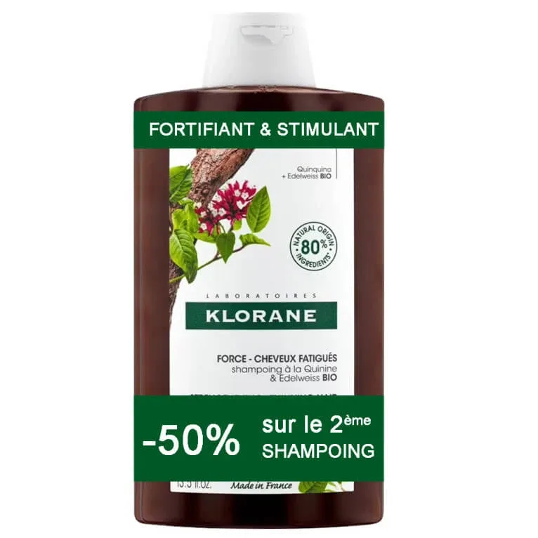 KLORANE ȘAMPON FORTIFIANT ȘI STIMULANT, SET DE 2 X 400 ML — preț și oferte