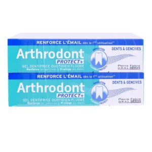 ARTHRODONT PROTECT+ GEL DE CURĂȚARE DENTARĂ PENTRU DINȚI ȘI GINGII, SET DE 2 X 75 ML
