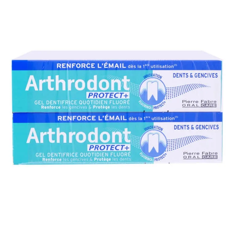 ARTHRODONT PROTECT+ GEL DE CURĂȚARE DENTARĂ PENTRU DINȚI ȘI GINGII, SET DE 2 X 75 ML — preț și oferte