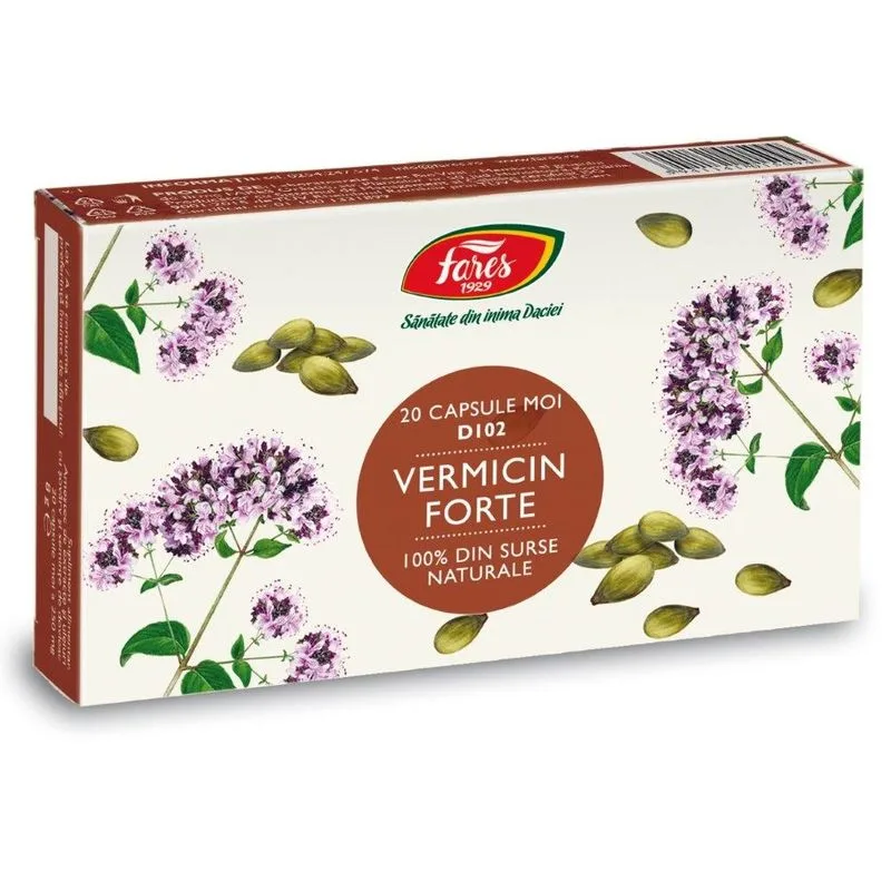 Vermicin Forte D102, Fares | 20 capsule moi — preț și oferte