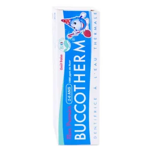 BUCCOTHERM PASTA DE DINȚI PENTRU COPII DE 2-6 ANI, AROMĂ DE CĂPȘUNI ECOLOGICE, 50 ML