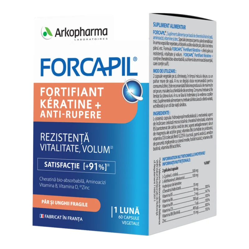 Forcapil Fortifiant Keratine+, 60 capsule, Arkopharma — preț și oferte