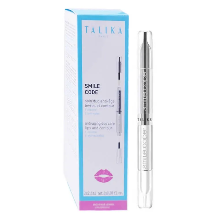 TALIKA SMILE CODE DUO DE ÎNGRIJIRE ANTI-ÎMBĂTRÂNIRE PENTRU BUZE ȘI CONTURUL BUZELOR 2X2,5 ML — preț și oferte