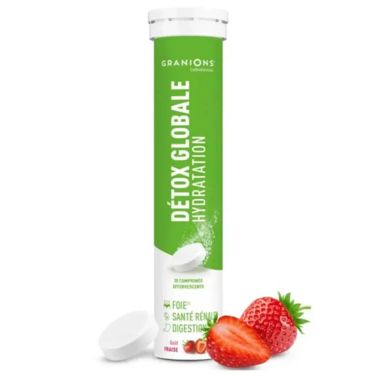 GRANIONS DETOX GLOBALĂ HIDRATARE CU AROMĂ DE CĂPȘUNI 20 COMPRIMATE — preț și oferte