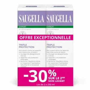 SAUGELLA PRODUS DE CURĂȚARE CU TRIPLĂ PROTECȚIE, SET DE 2 X 250 ML
