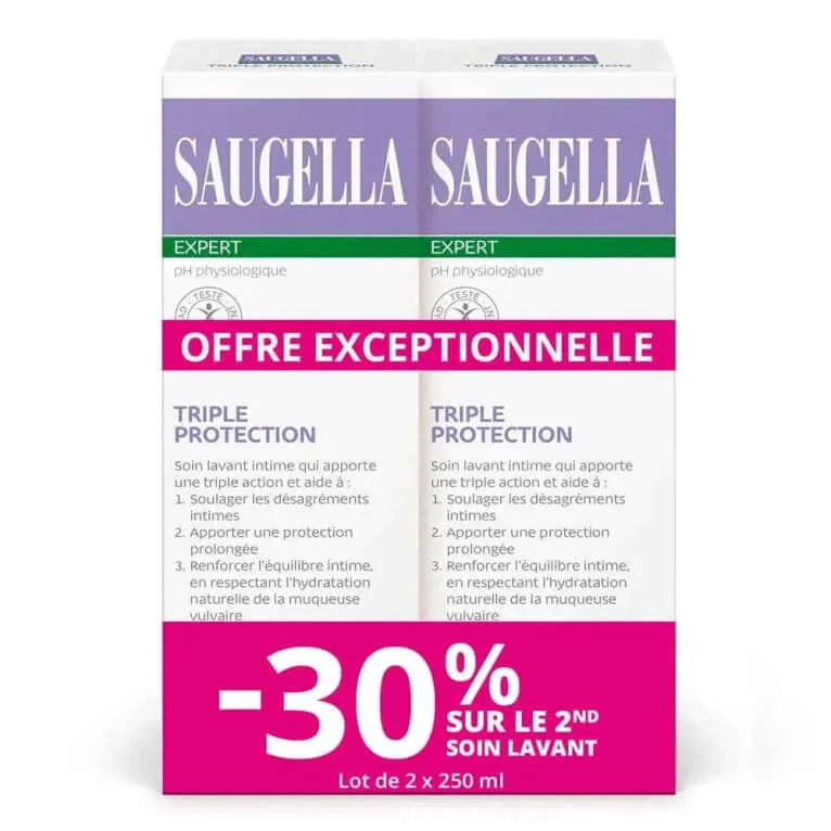 SAUGELLA PRODUS DE CURĂȚARE CU TRIPLĂ PROTECȚIE, SET DE 2 X 250 ML — preț și oferte