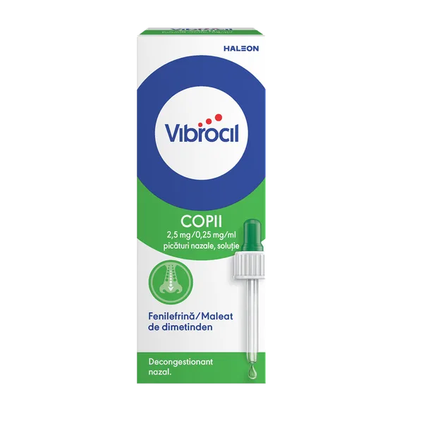 Vibrocil 2,5 mg/0,25 mg/ml, Haleon | 15 ml picaturi nazale — preț și oferte