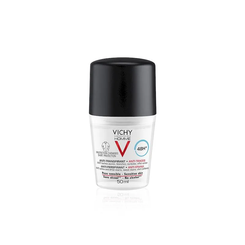 Vichy Homme Deodorant roll-on antiperspirant pentru barbati 48h anti-urme | 50 ml — preț și oferte
