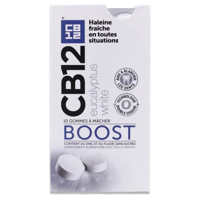 CB12 BOOST 10 GUME DE MESTECAT CU AROMĂ DE EUCALIPT ALB — preț și oferte