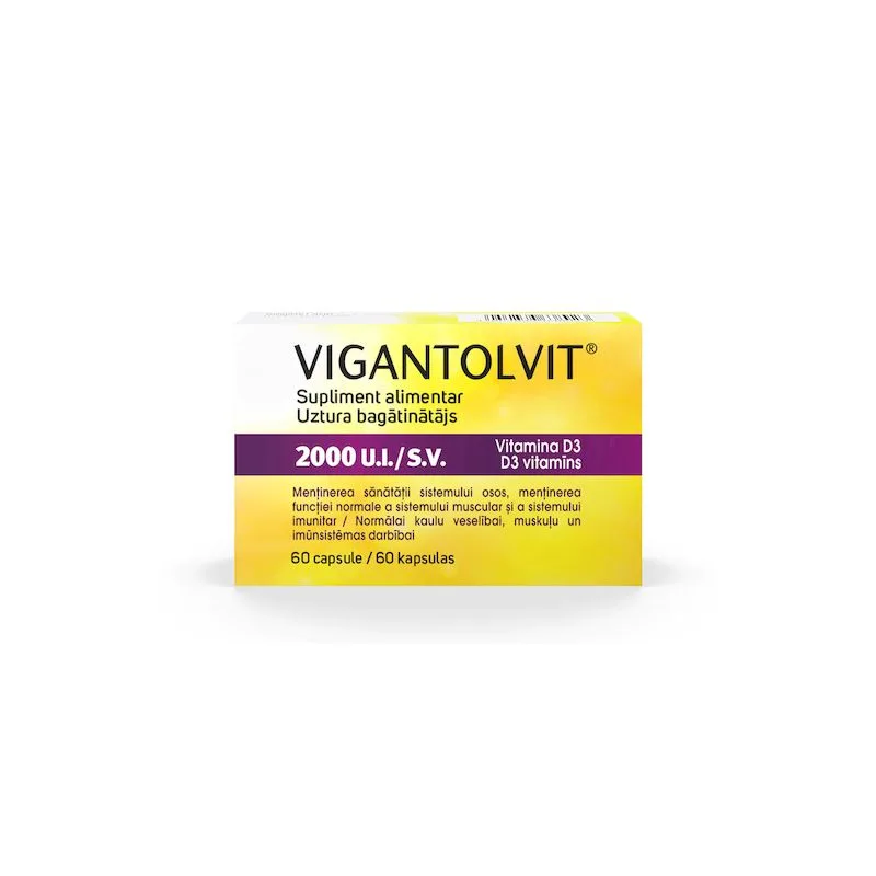 Vigantolvit vitamina D3 2000 UI | 60 de comprimate CATALENT — preț și oferte
