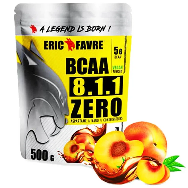 ERIC FAVRE, EXPERT ÎN NUTRIȚIE, BCAA 8.1.1 ZERO, AROMĂ DE PIERSICĂ, 500 G — preț și oferte