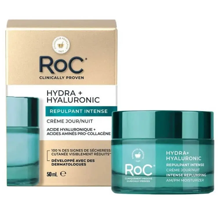 ROC HYDRA+ CREMĂ CU ACID HIALURONIC PENTRU ZI ȘI NOAPTE 50 ML 30 ML — preț și oferte