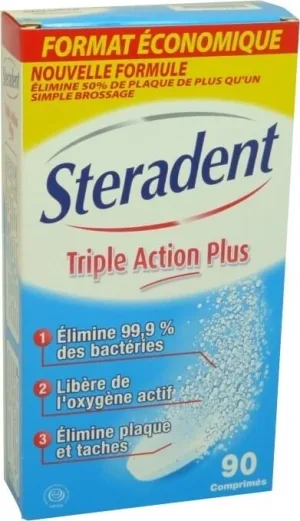 STERADENT TRIPLE ACTION PLUS 90 COMPRIMATE