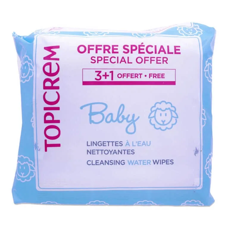TOPICREM BABY Șervețele umede de curățare, pachet de 3 + 1 GRATUIT — preț și oferte