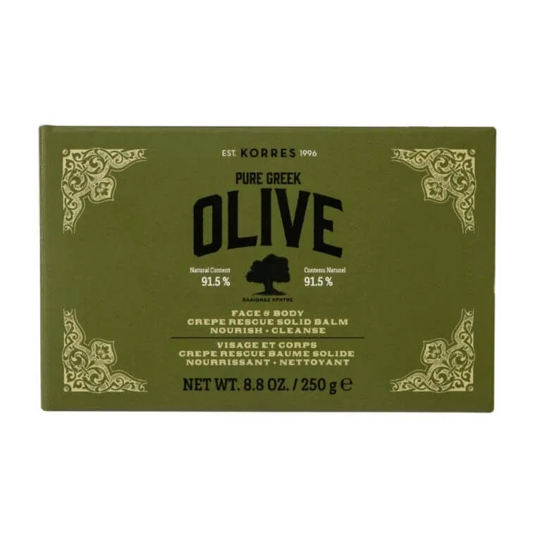 KORRES OLIVE CREPE RESCUE Balsam solid de curățare și hrănire 250 g — preț și oferte