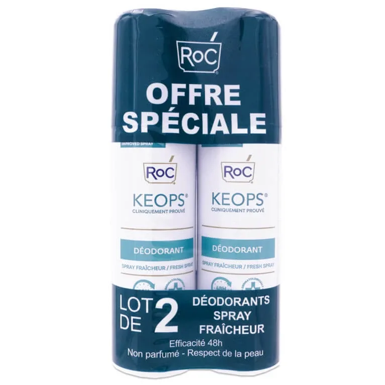 ROC KEOPS DEZODORANT SPRAY PROASPĂTIME SET DE 2X100ML — preț și oferte