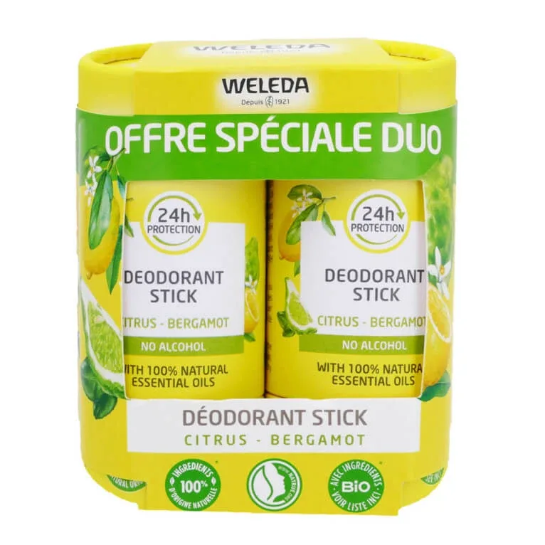 WELEDA BIO DEZODORANT STICK CITRUS BERGAMOT 2X50G — preț și oferte