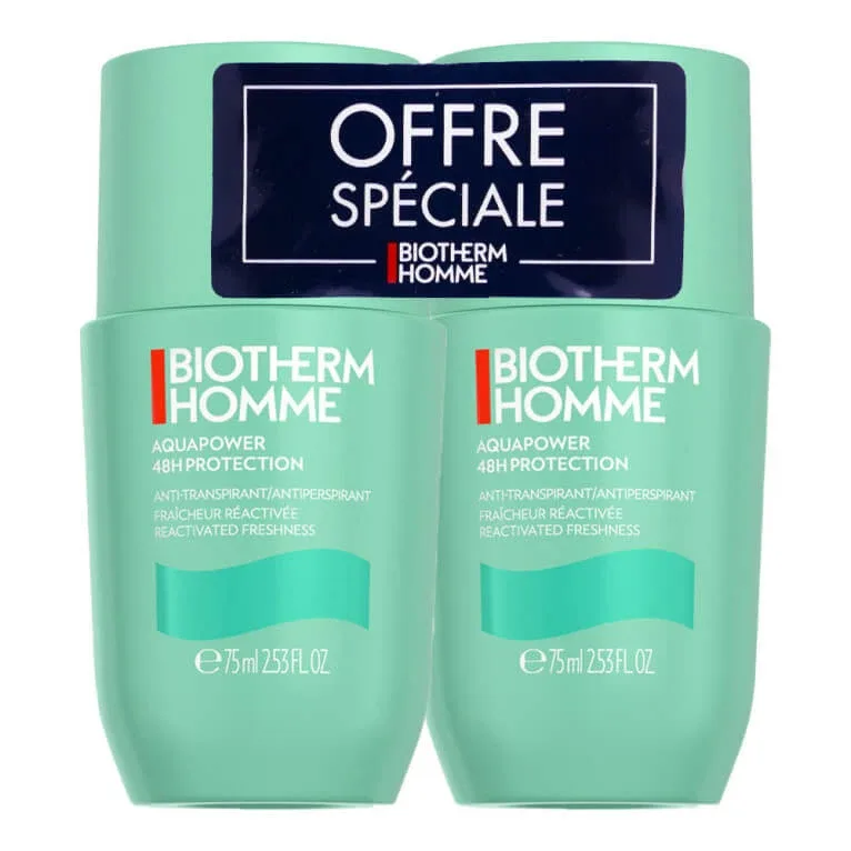 BIOTHERM HOMME AQUAPOWER PROTECȚIE 48 DE ORE SET DE 2 X 75 ML — preț și oferte