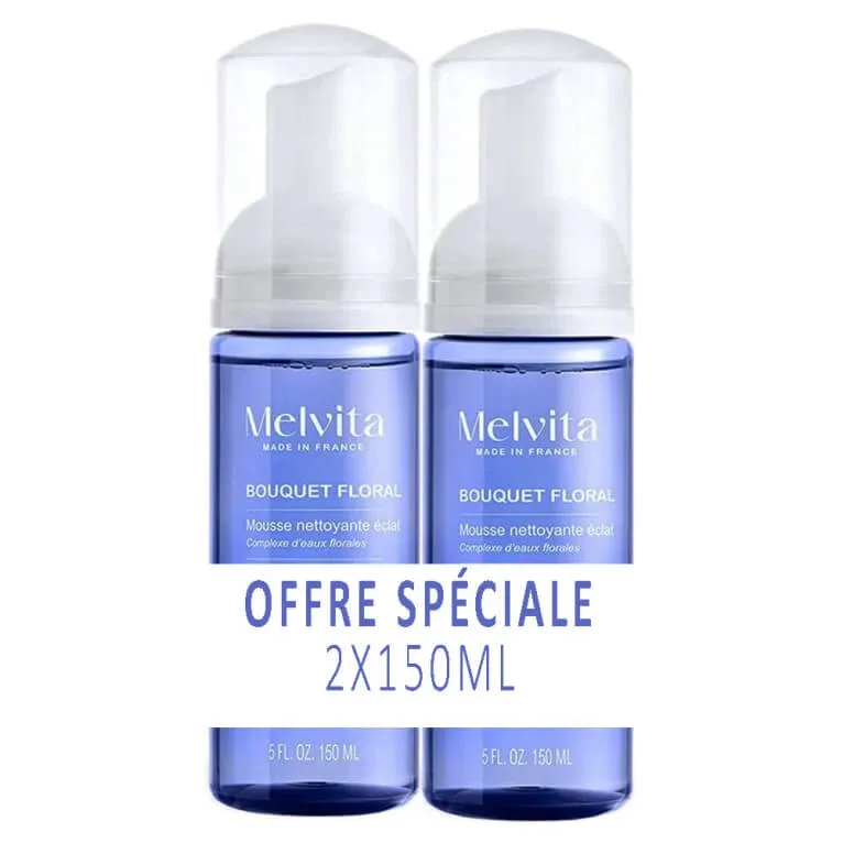 MELVITA BIO BOUQUET FLORAL SPUMĂ DE CURĂȚARE PENTRU STRĂLUCIRE SET DE 2X150ML — preț și oferte