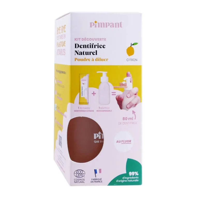 KIT DE DESCOPERIRE PIMPANT CU PASTA DE DINȚI NATURALĂ CU AROMĂ DE LĂMÂIE — preț și oferte