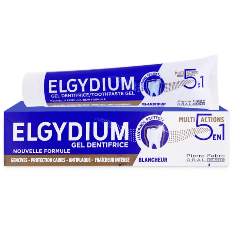 ELGYDIUM GEL DE DINTĂ ALBITOR CU ACȚIUNE MULTIPLĂ 5 ÎN 1 75 ML — preț și oferte