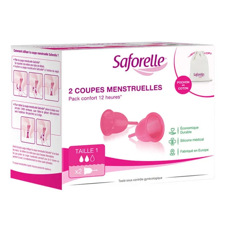 SAFORELLE 2 CUPE MENSTRUALE MĂRIME 1 — preț și oferte