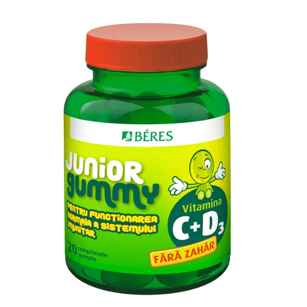 Vitamina C + D3 Junior Gummy, Beres Pharmaceuticals | 20 comprimate — preț și oferte