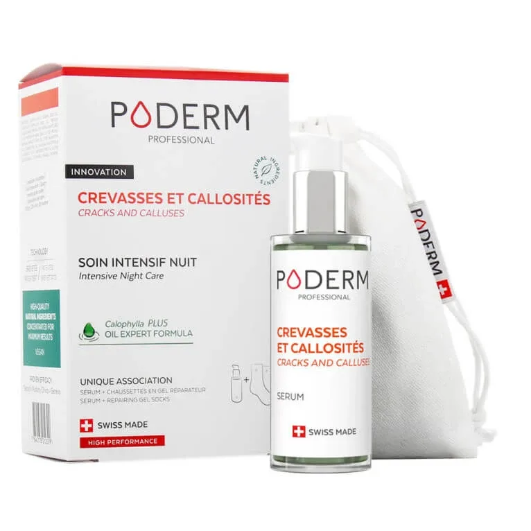 PODERM CRĂPĂTURI ȘI CALUSURI – TRATAMENT INTENSIV DE NOAPTE 75 ML + ȘOSETE DIN GEL — preț și oferte