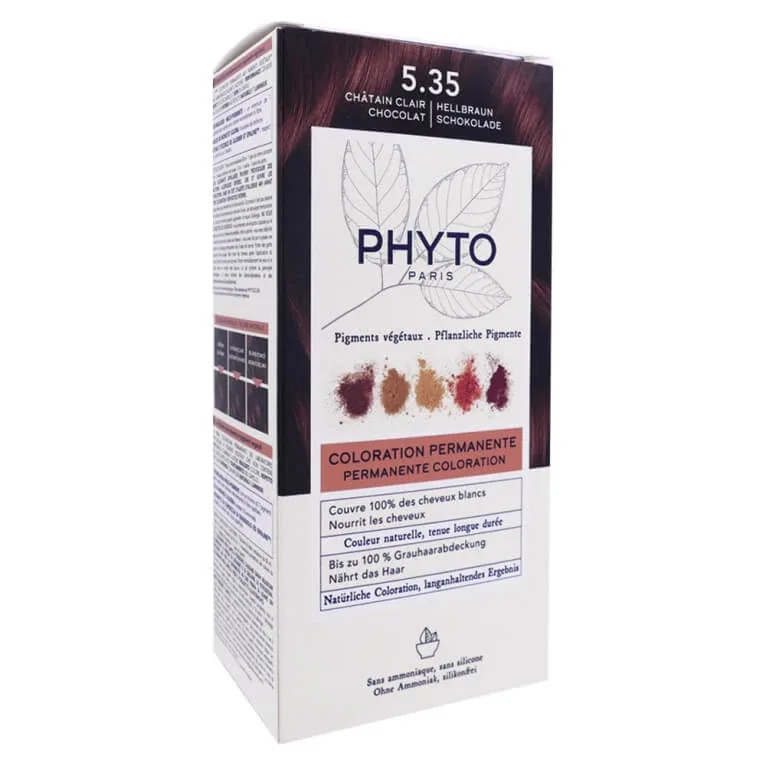Vopsire permanentă cu produse fito, nuanța castaniu deschis 5.35 Phyto — preț și oferte