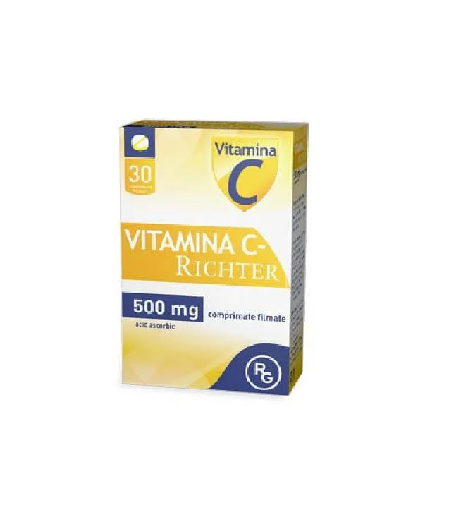 Vitamina C 500 mg, Gedeon Richter | 30 comprimate filmate — preț și oferte