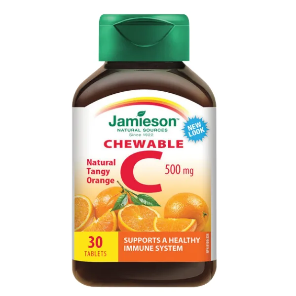 Vitamina C 500 mg, Jamieson | 30 tablete masticabile JAMIESON LABORATOIRES — preț și oferte