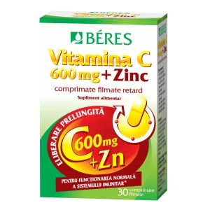 Vitamina C 600 mg + Zinc, Beres Pharmaceuticals | 30 comprimate