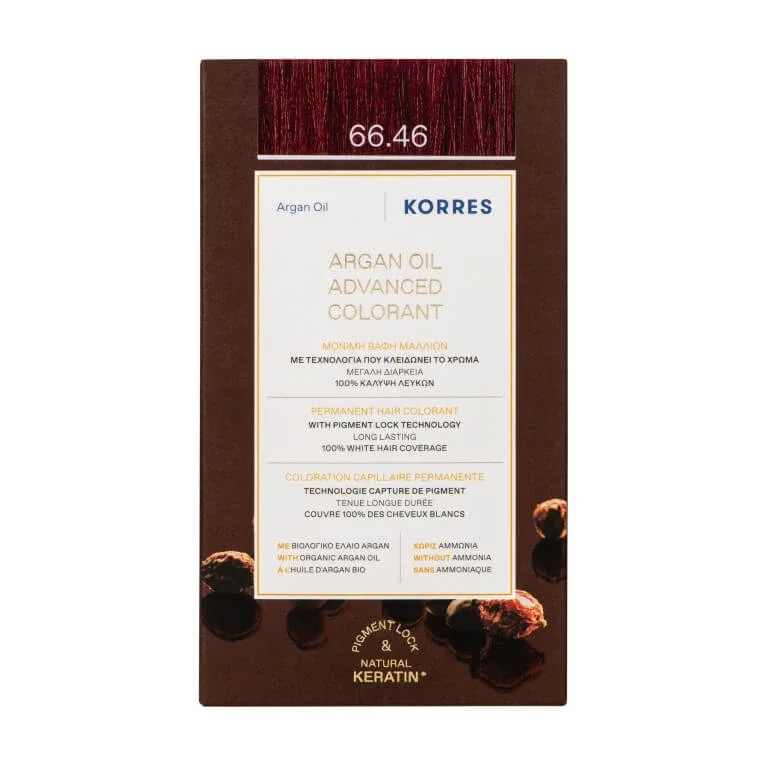 KORRES VOPSEA DE PĂR CU ULEI DE ARGAN 66.46 ROȘU BURGUND INTENS — preț și oferte