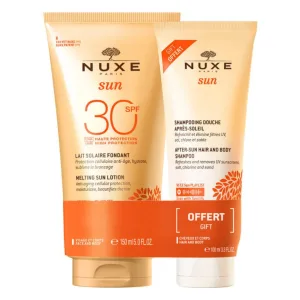 NUXE SUN LOIUNE SOLARĂ CREMOASĂ SPF30 150ML + ȘAMPON-GEL DE DUȘ DUPĂ EXPUNERE LA SOARE 100ML