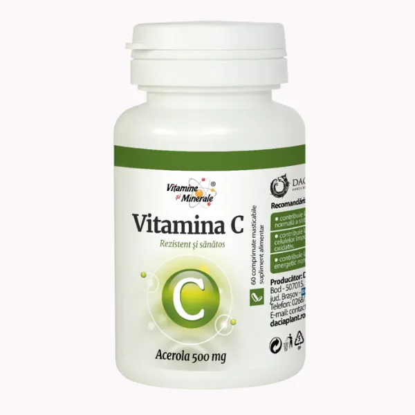Vitamina C cu Acerola, Dacia Plant | 60 comprimate — preț și oferte