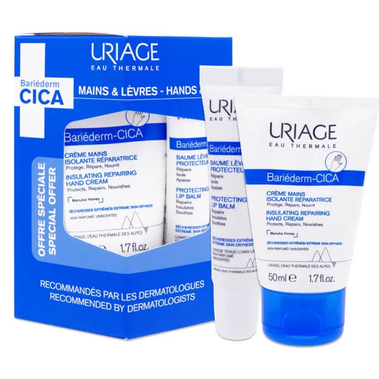 URIAGE BARIÉDERM CICA CREMĂ DE MÂINI + BALSAM DE BUZE — preț și oferte
