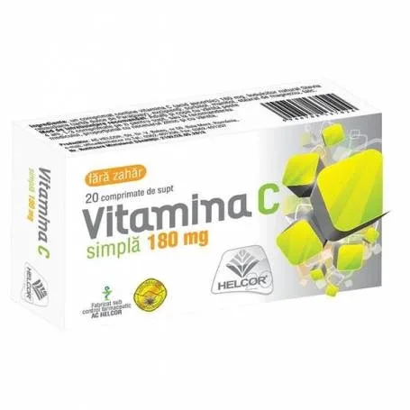 Vitamina C fara zahar 180 mg, Helcor | 20 capsule — preț și oferte